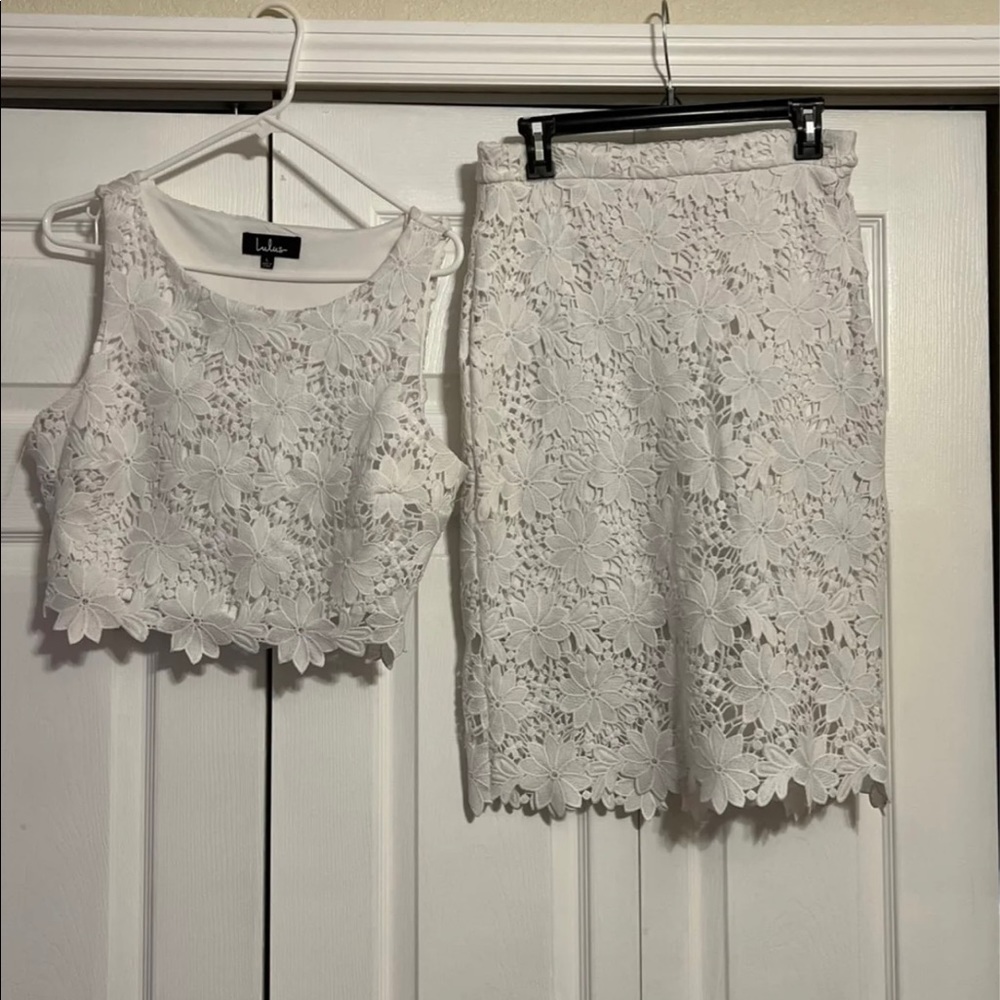 White , two piece , perfect for a date night , bachelorette